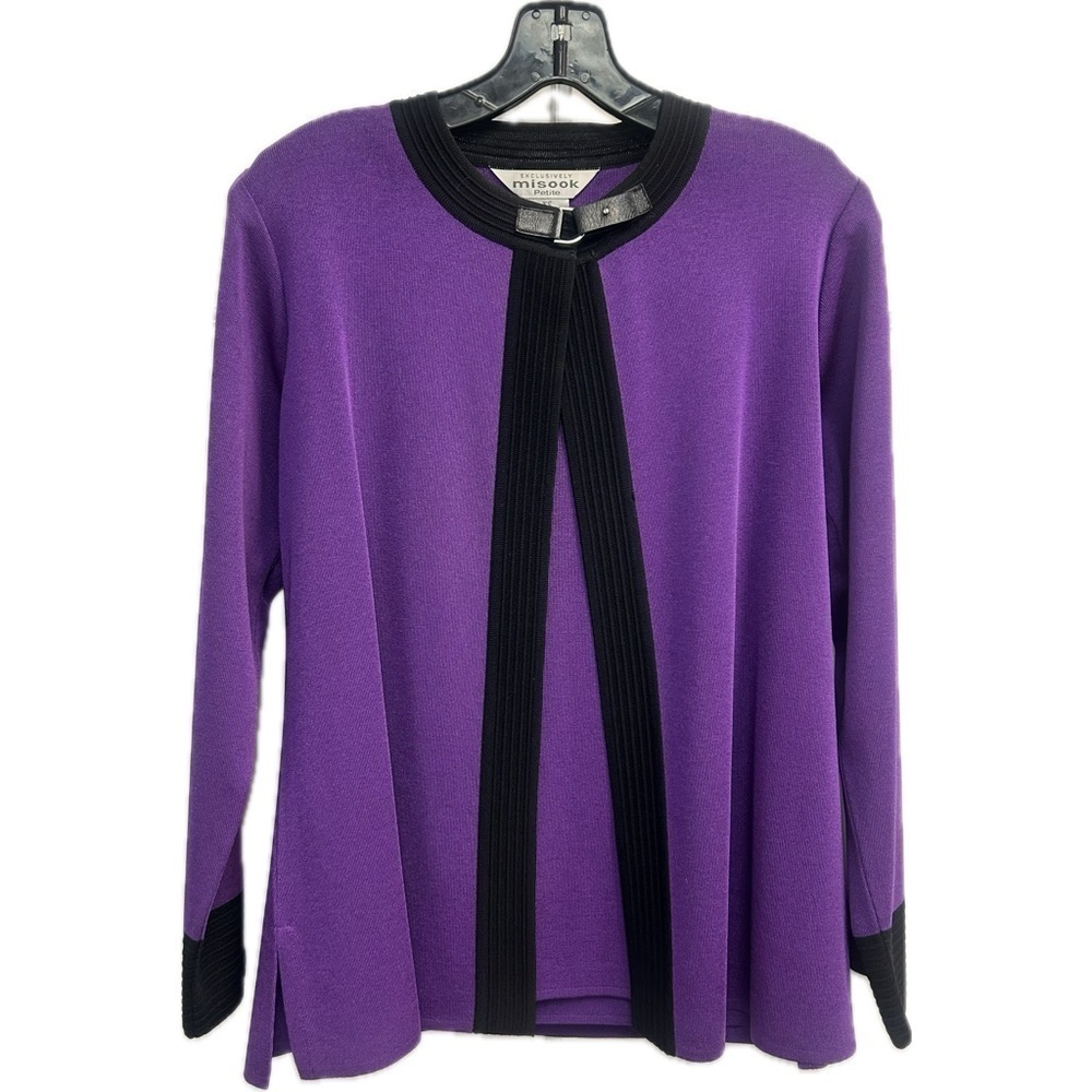 2 pc Misook Exclusively Purple Sweater Size XSP & Sleeveless Shirt Size S Set